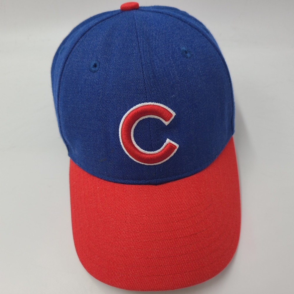 Chicago Cubs Hat Adjustable New Era Blue Red MLB Baseball Wool Distressed Men